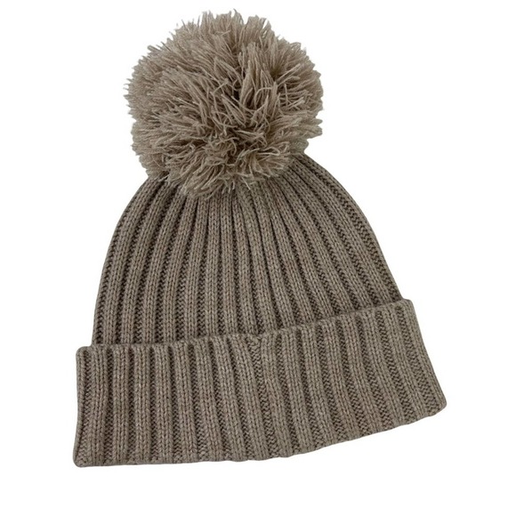 Calvin Klein Tan Knit Pom Pom Beanie - Picture 3 of 9